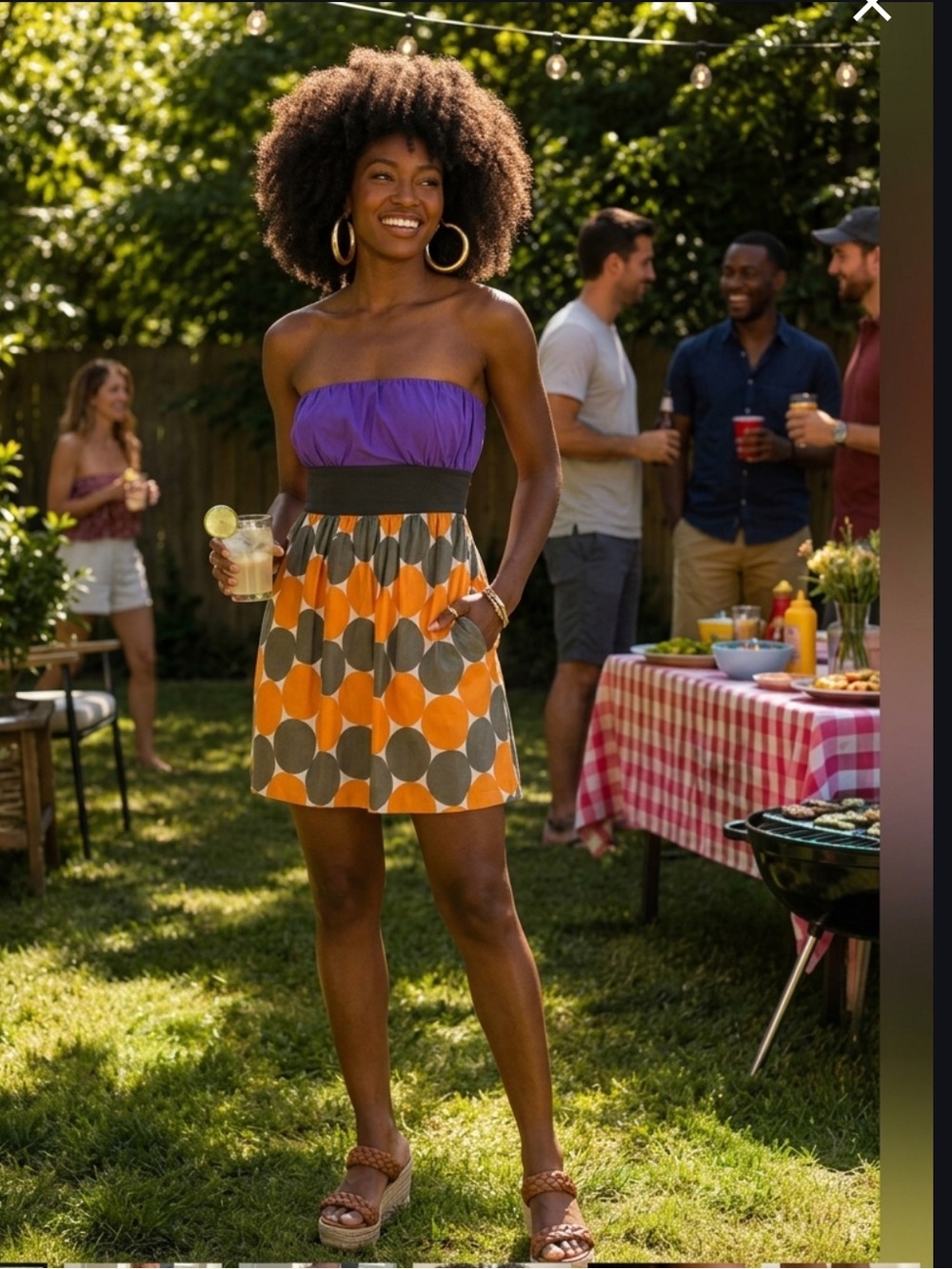 Strapless Anthropologie Hype Mini Sundress polka dots colorful multicolor XS 2